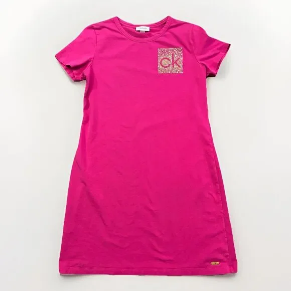 Calvin Klein Pink Dress Women's Size Medium Stretch Casual Sparkly - Picture 2 of 8